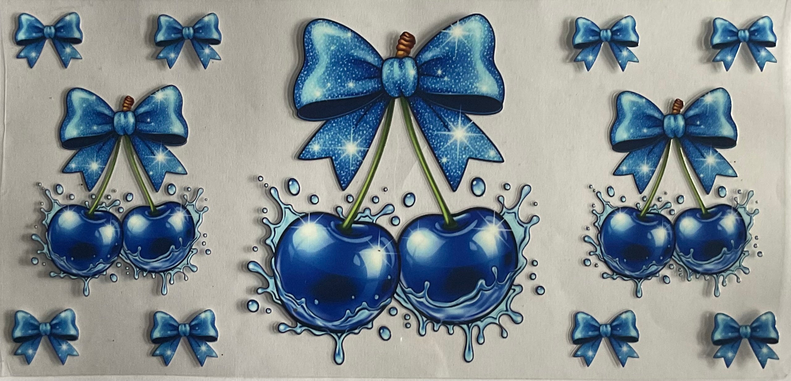 Blue cherry and bows