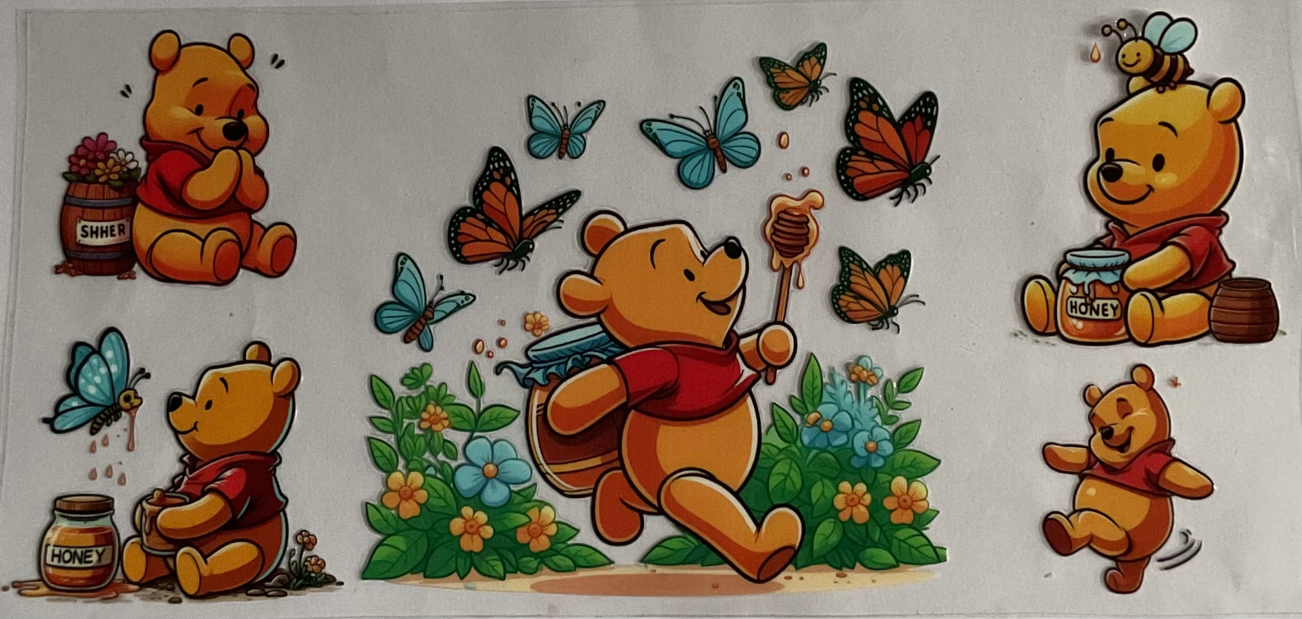 Winnie the Pooh and butterflies