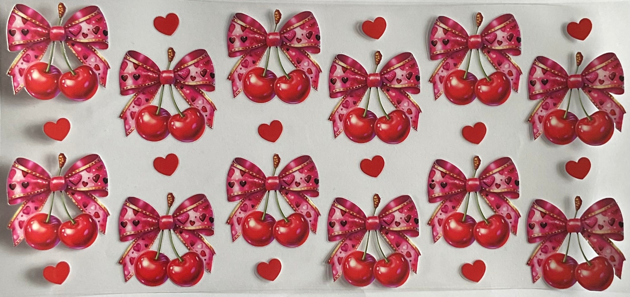 Red bows cherries and hearts