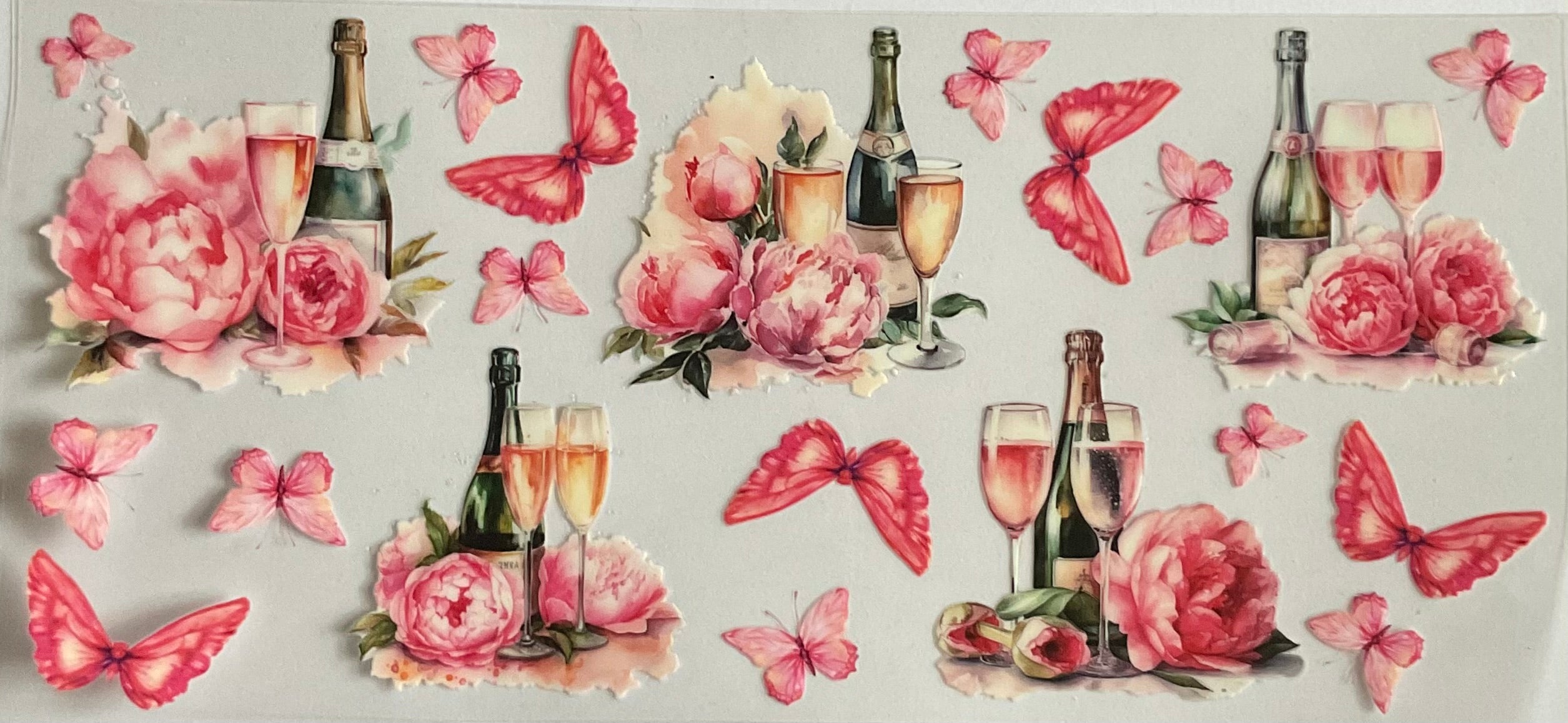 Wine, flowers and butterflies