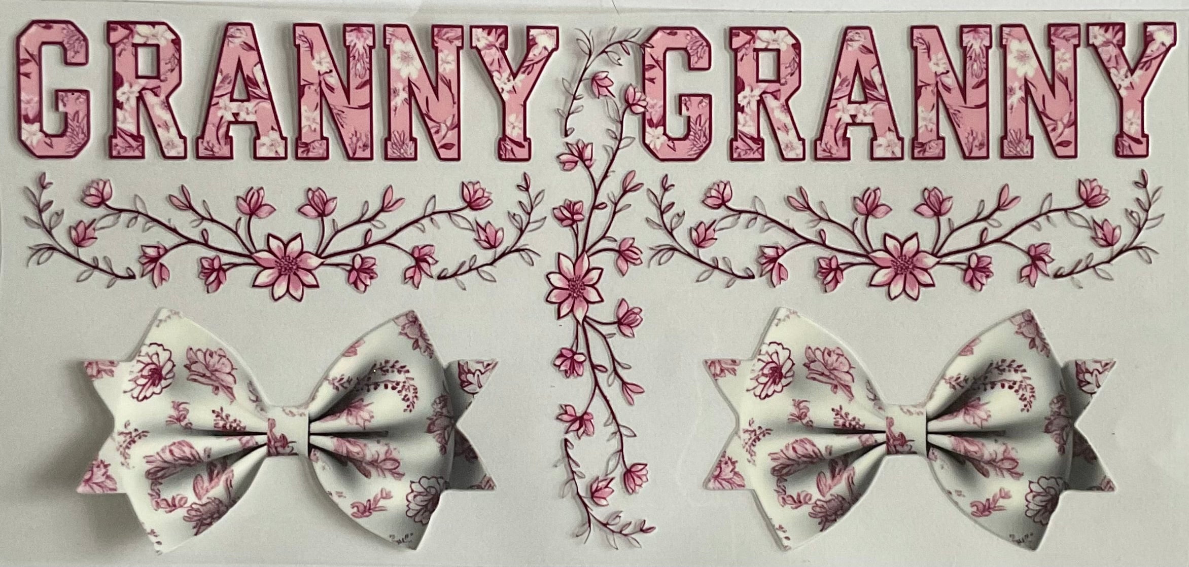 Granny, flowers and bows