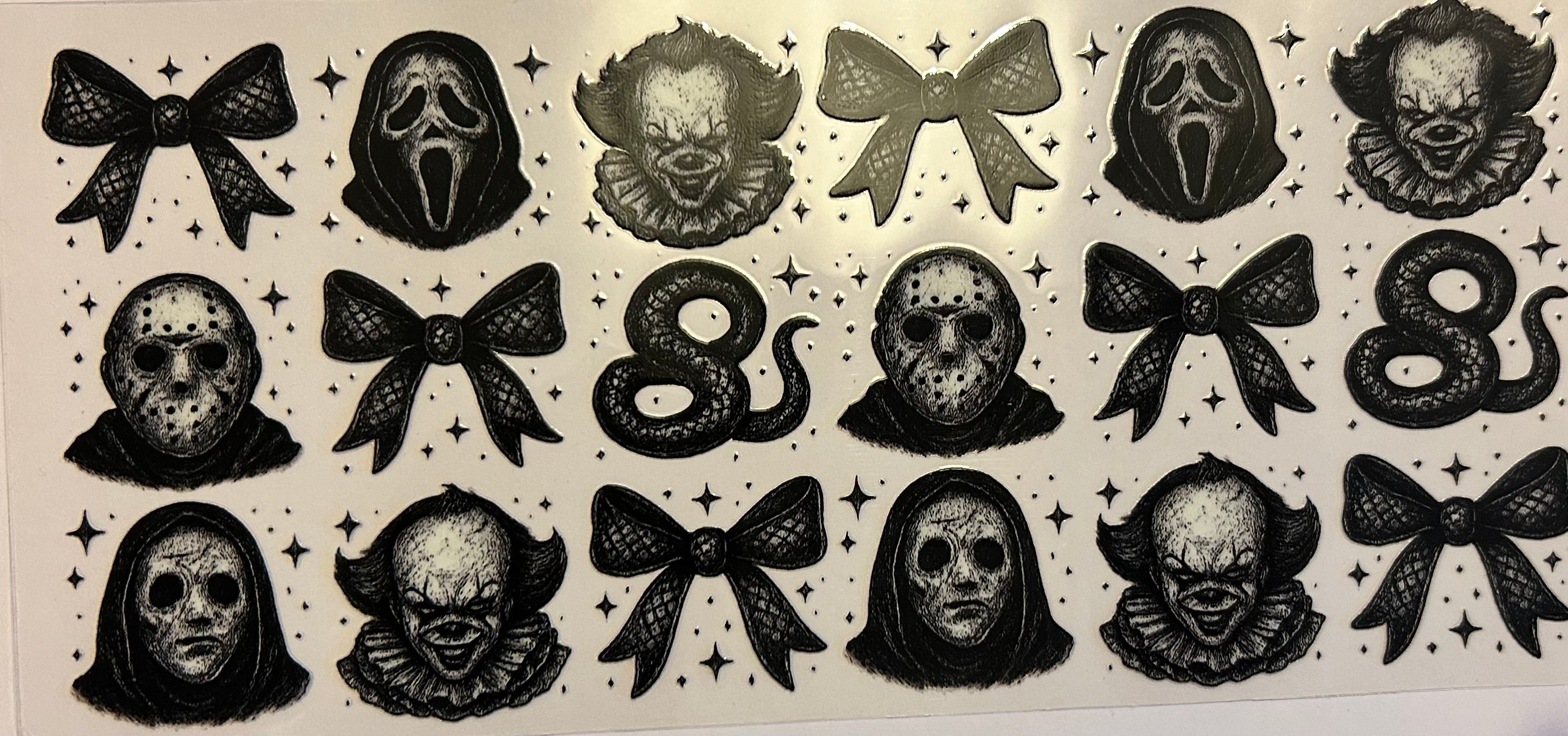 IT, ghostface and Jason with bows