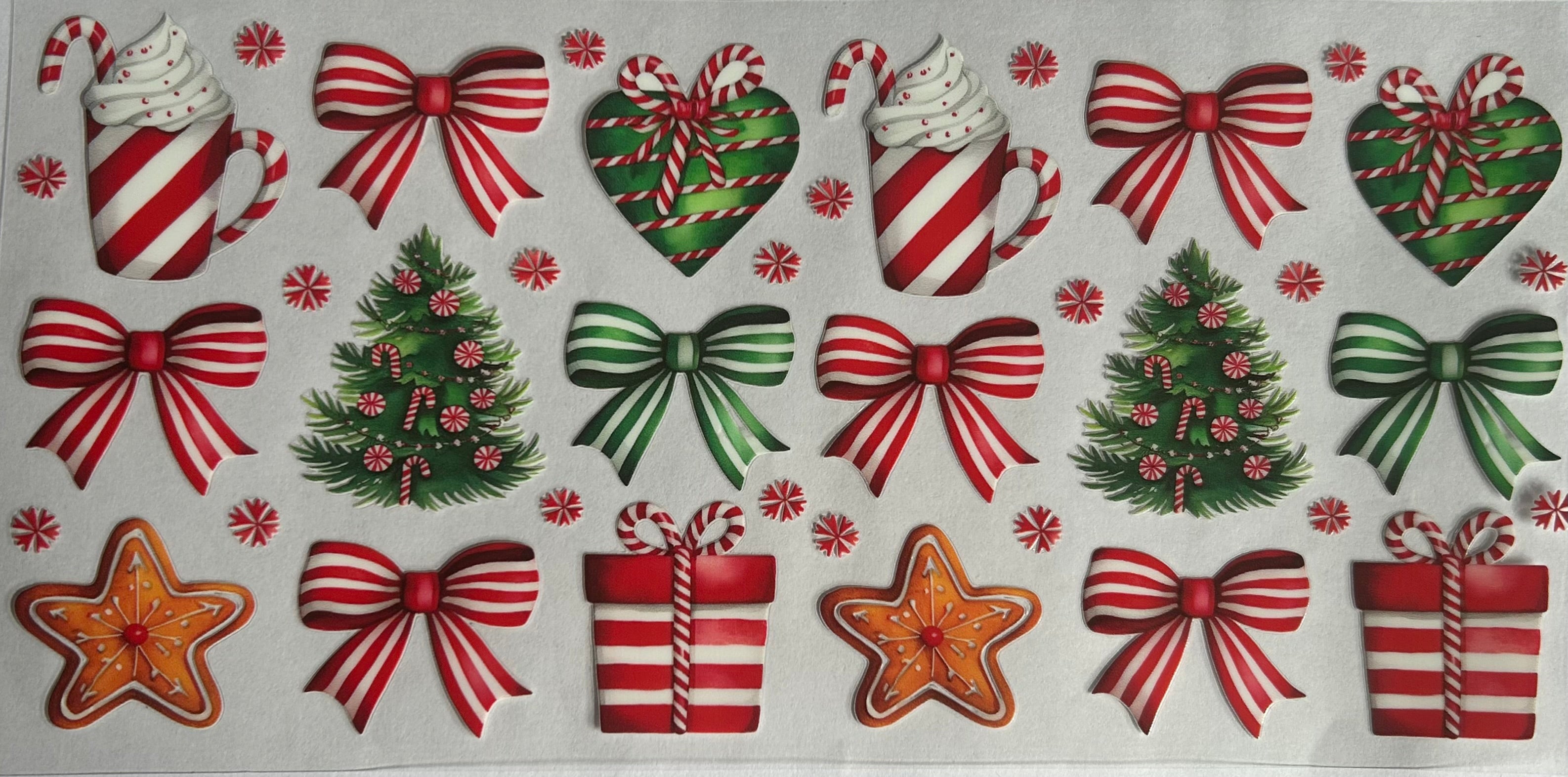Christmas trees drinks and bows