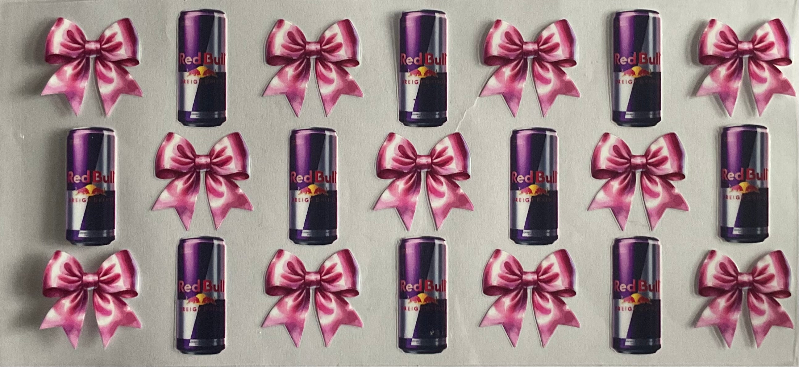 Red bull and pink bows