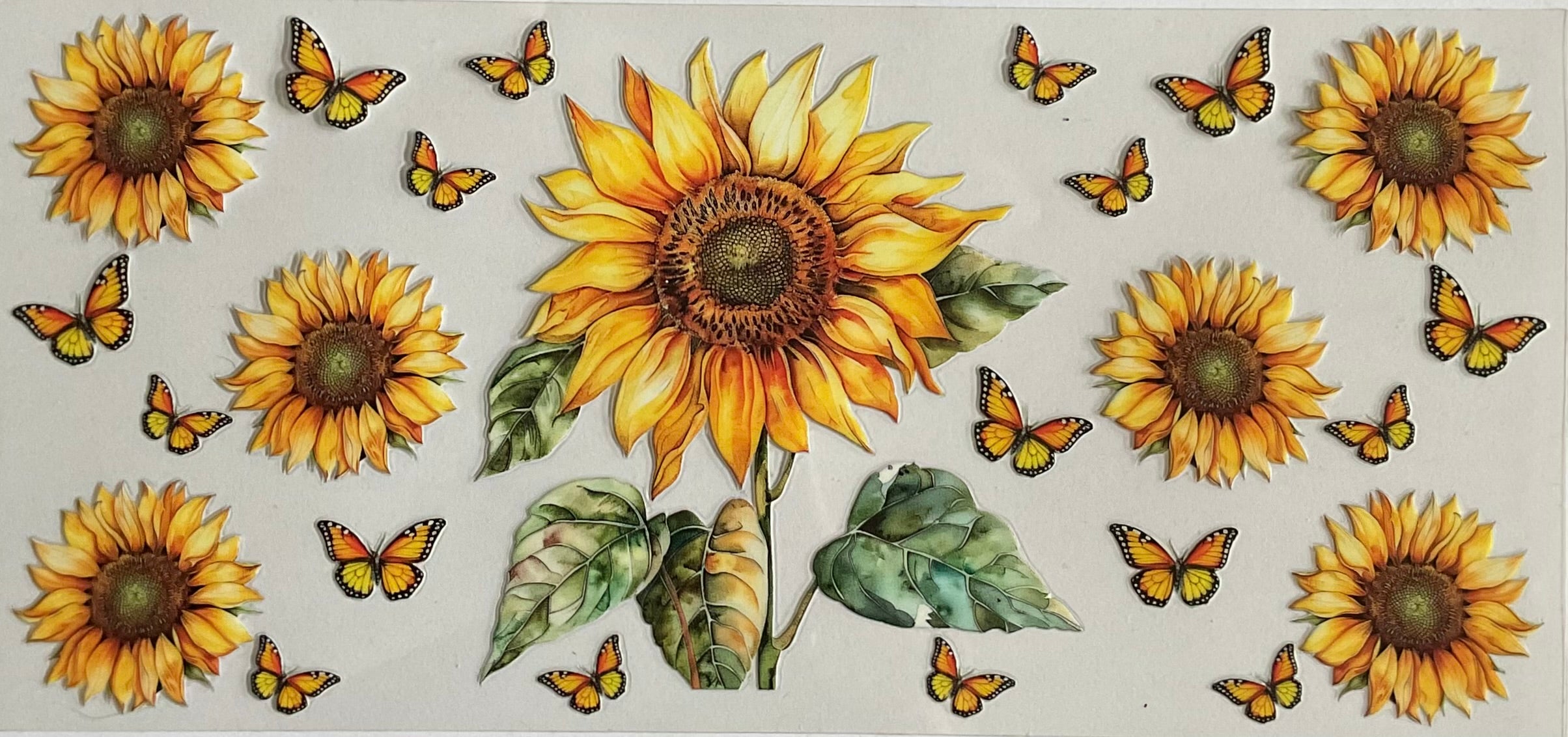 Sunflowers and butterflies