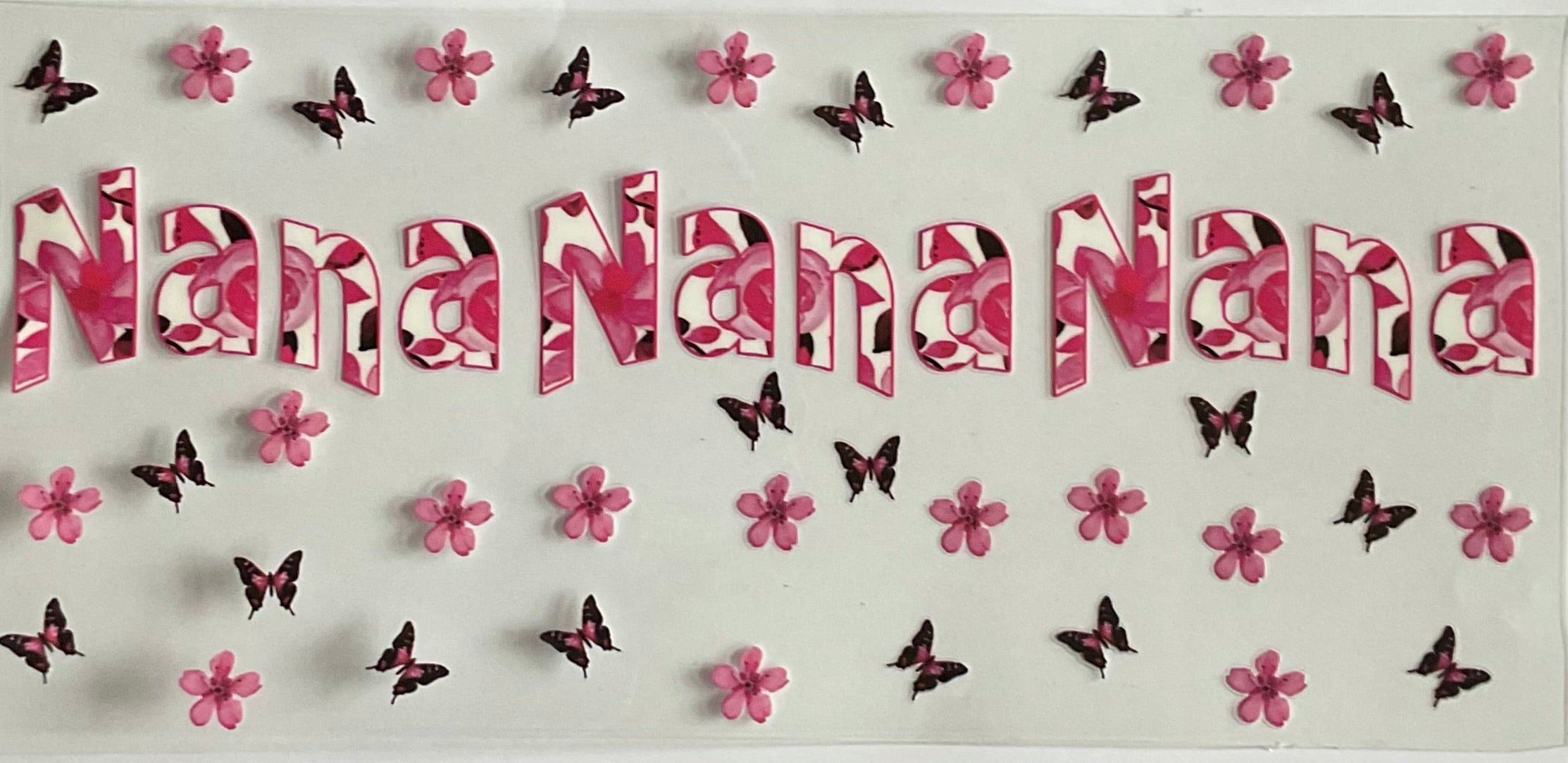 Nana, butterflies and flowers