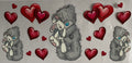 Me 2 u bear with hearts