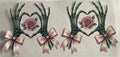 Hand heart, flowers and bows