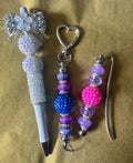 Pen, keyring and bookmark set