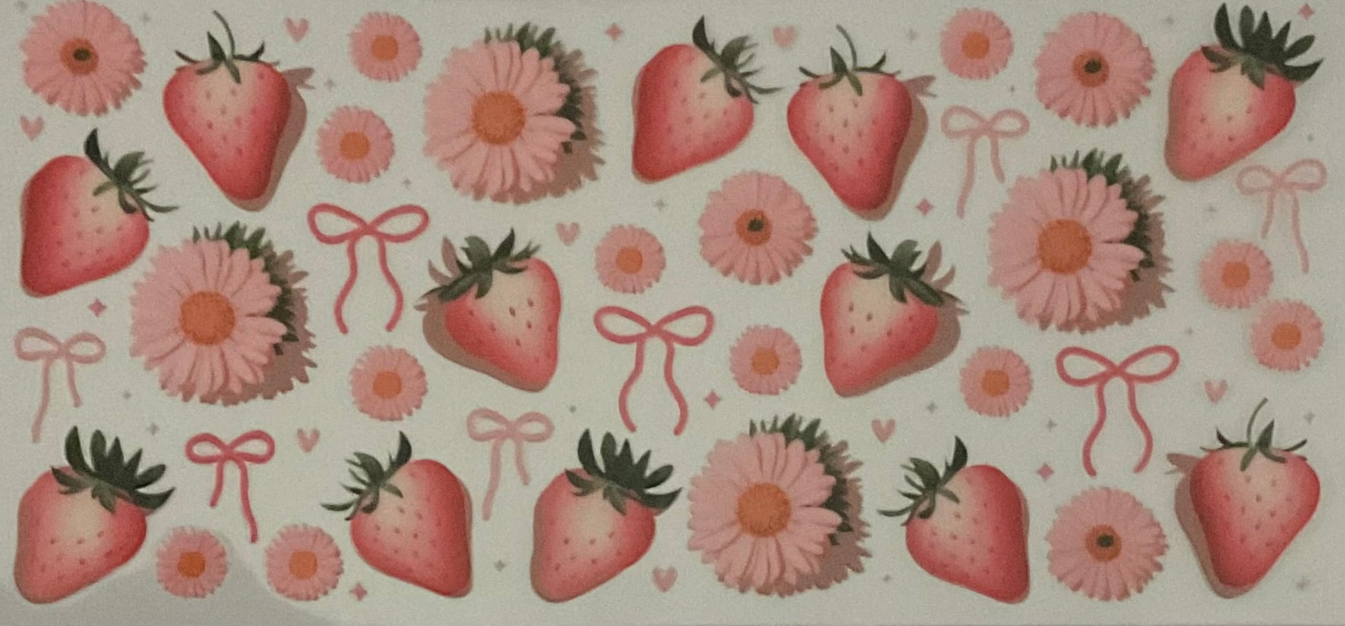 Strawberries, flowers and bows