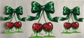 LV red cherry green bows