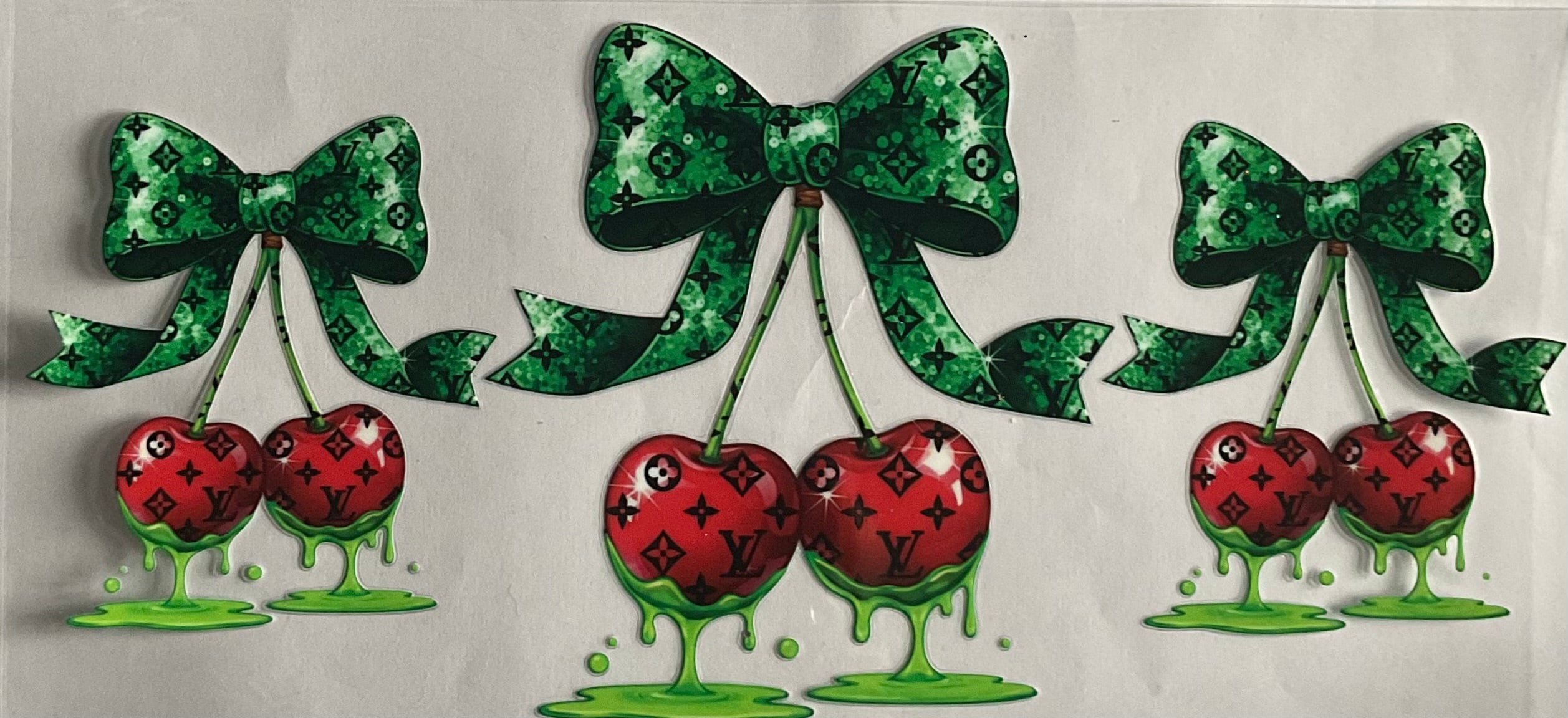 LV red cherry green bows