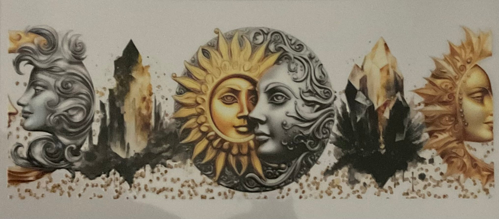 Sun,moon and crystals