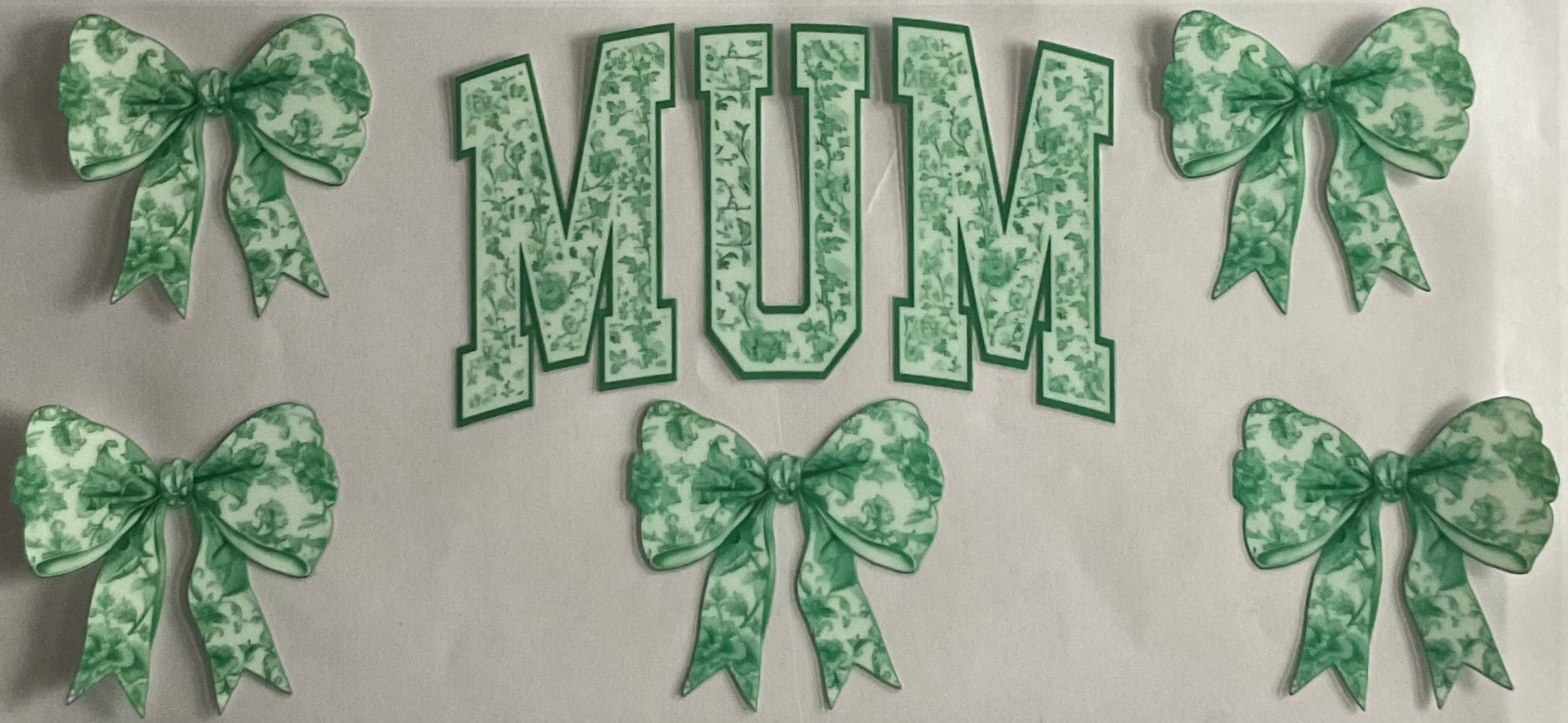 Mum and green bows
