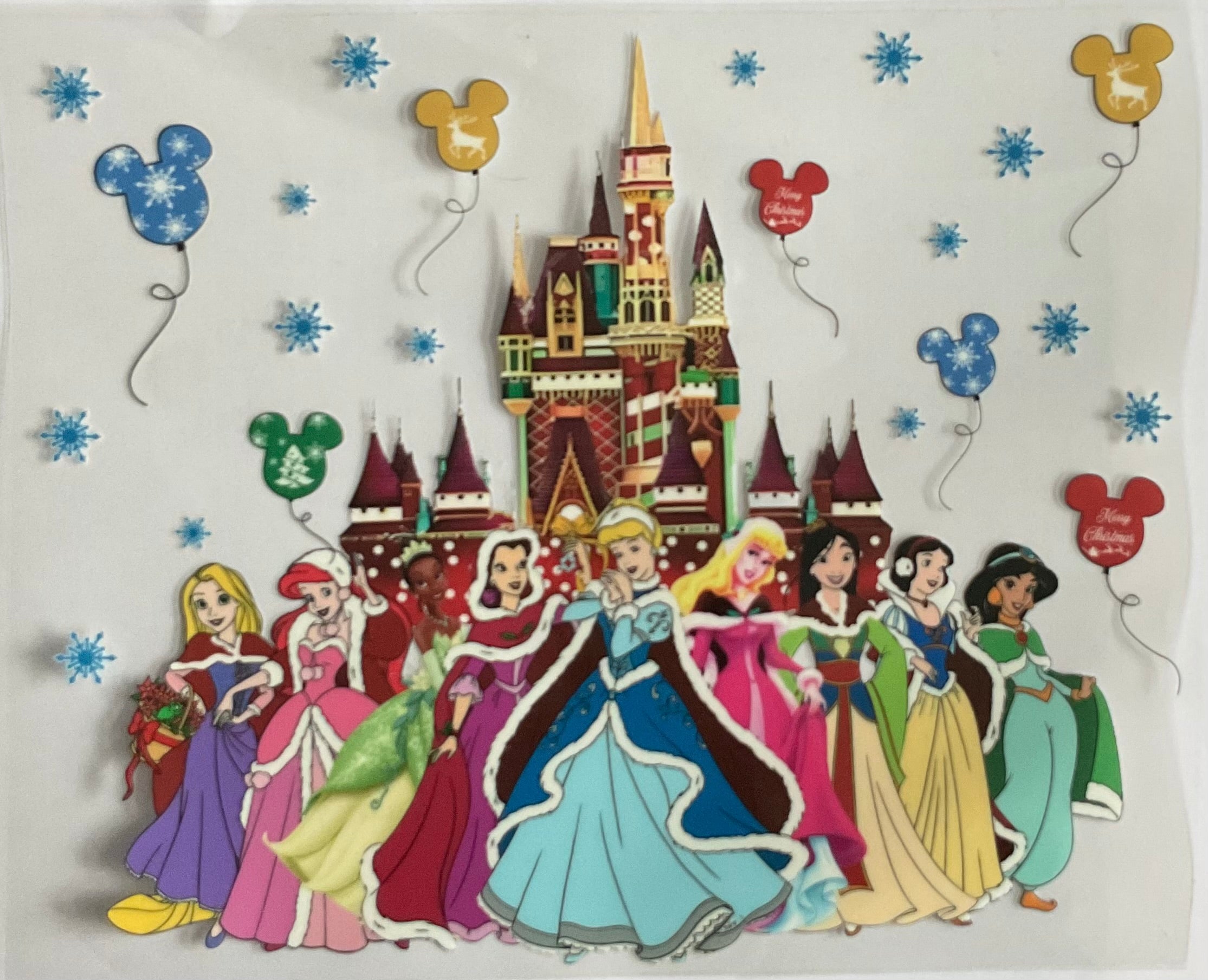 20 oz Disney princesses and castle decal