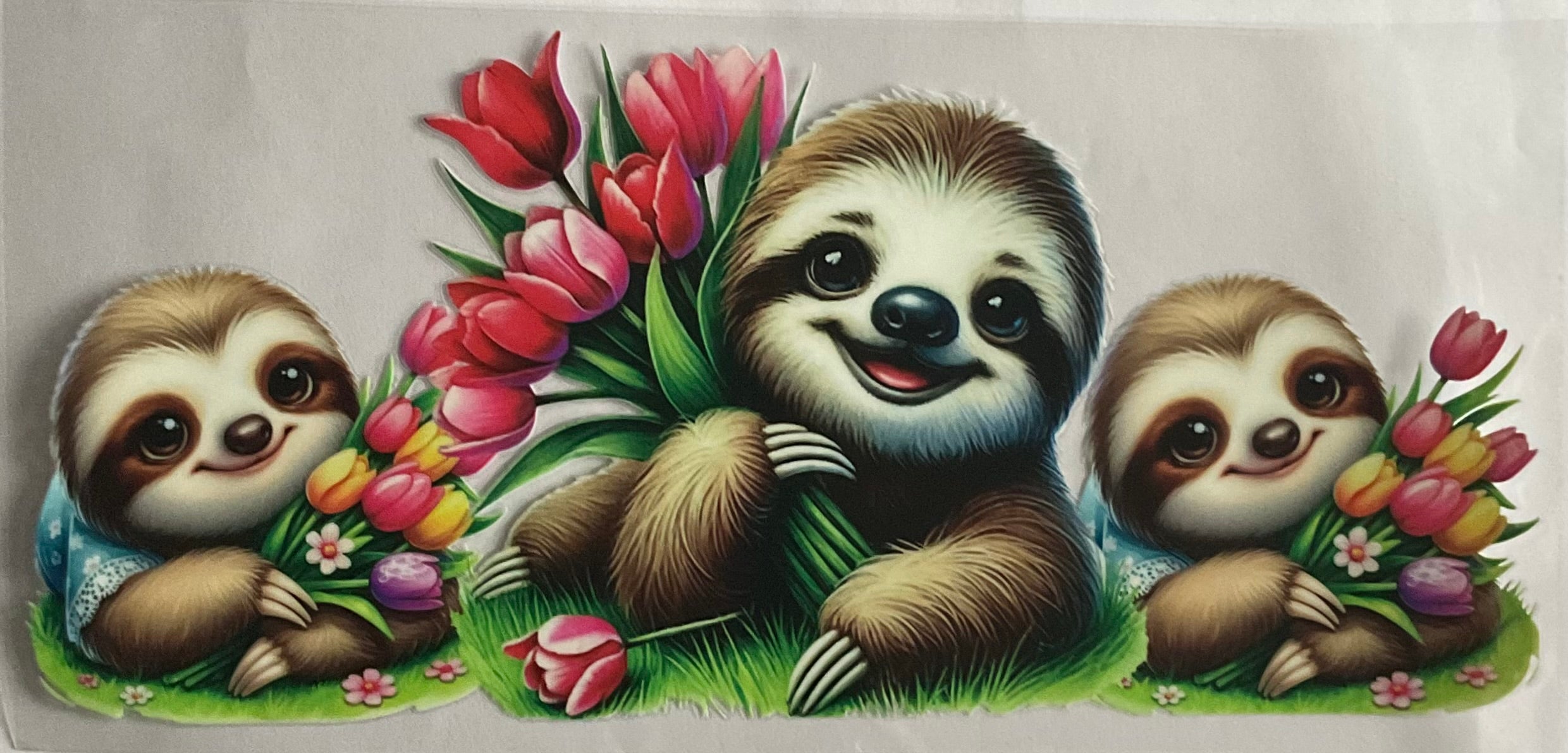 Sloth and flowers