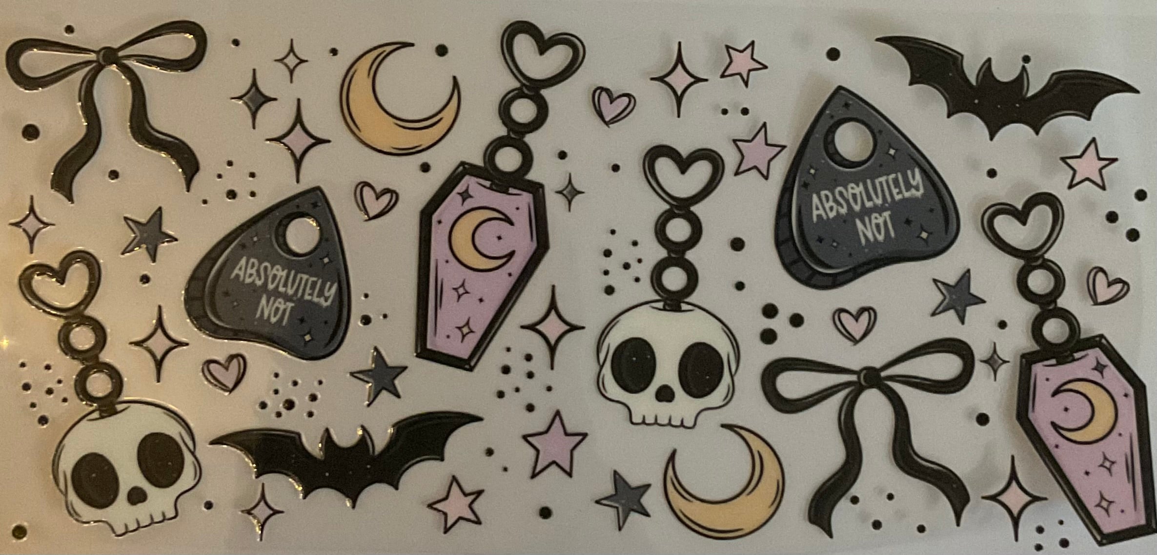Ouja board, coffins and skulls