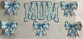 Mum and blue bows