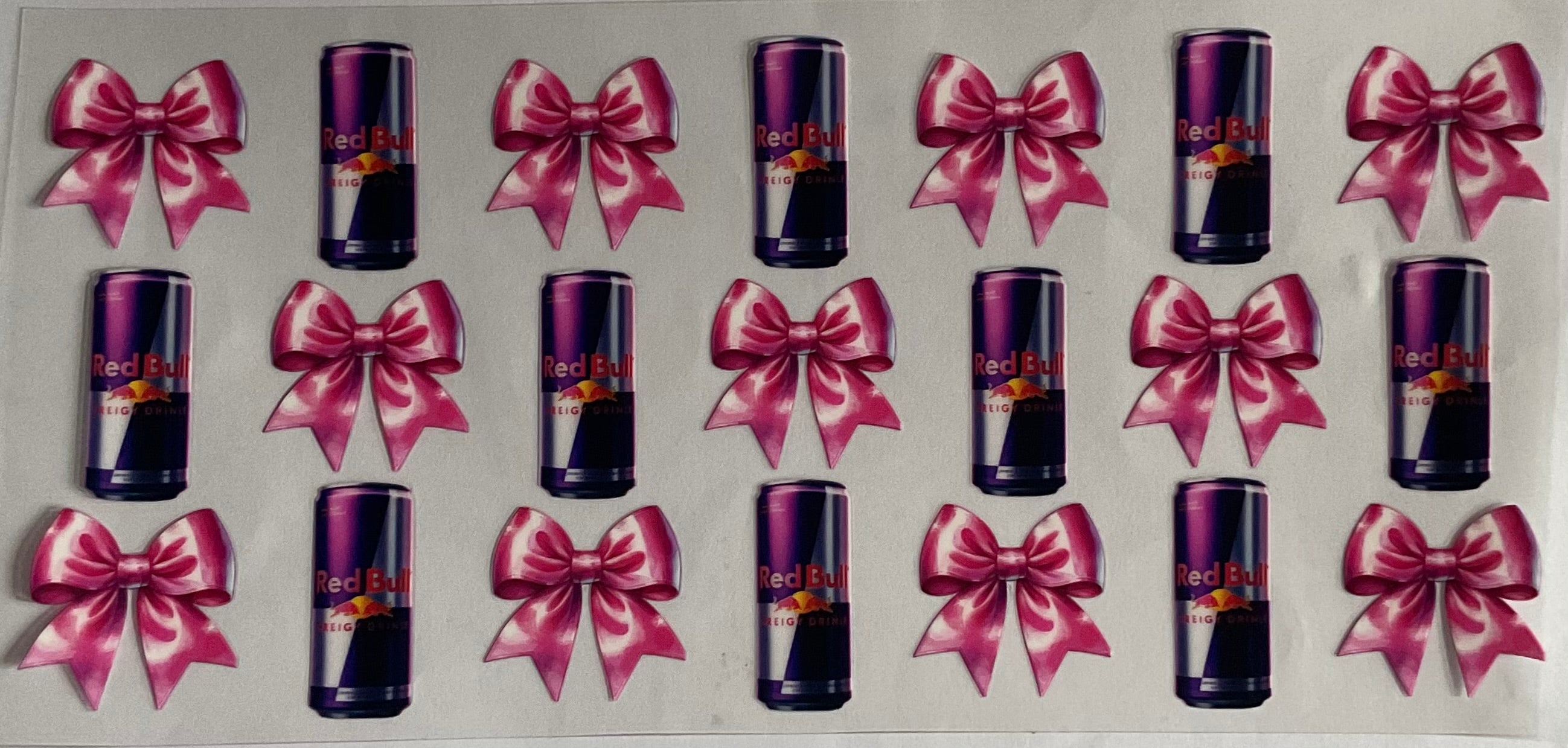 Red bull and pink bows