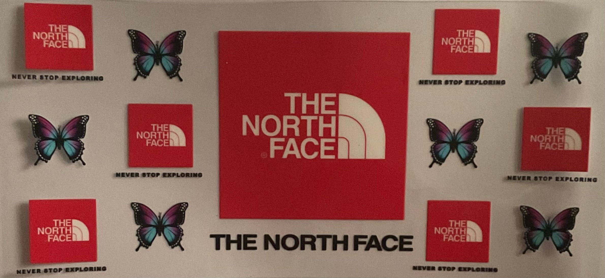 The north face and butterflies