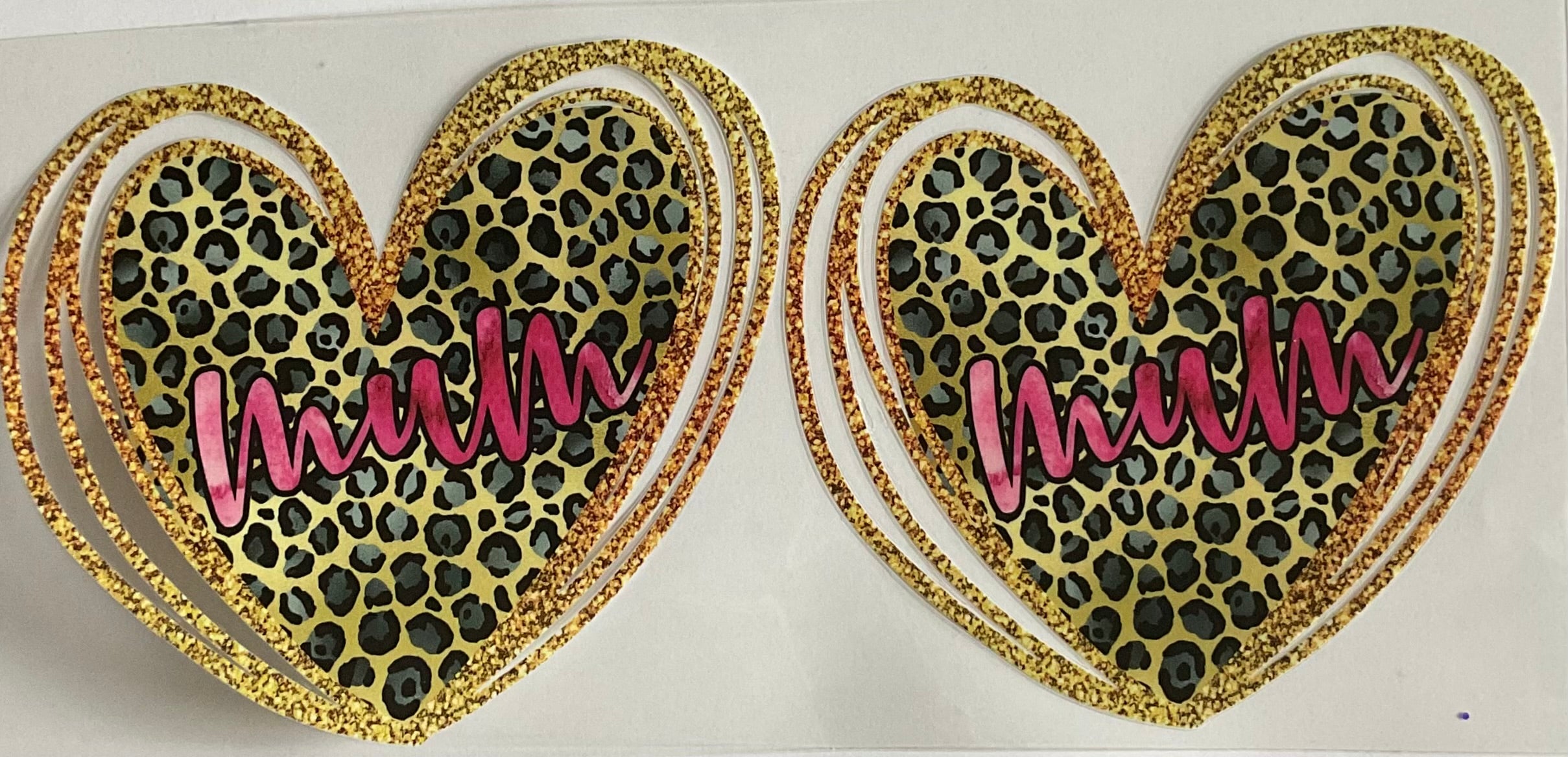 Mum leopard print hearts