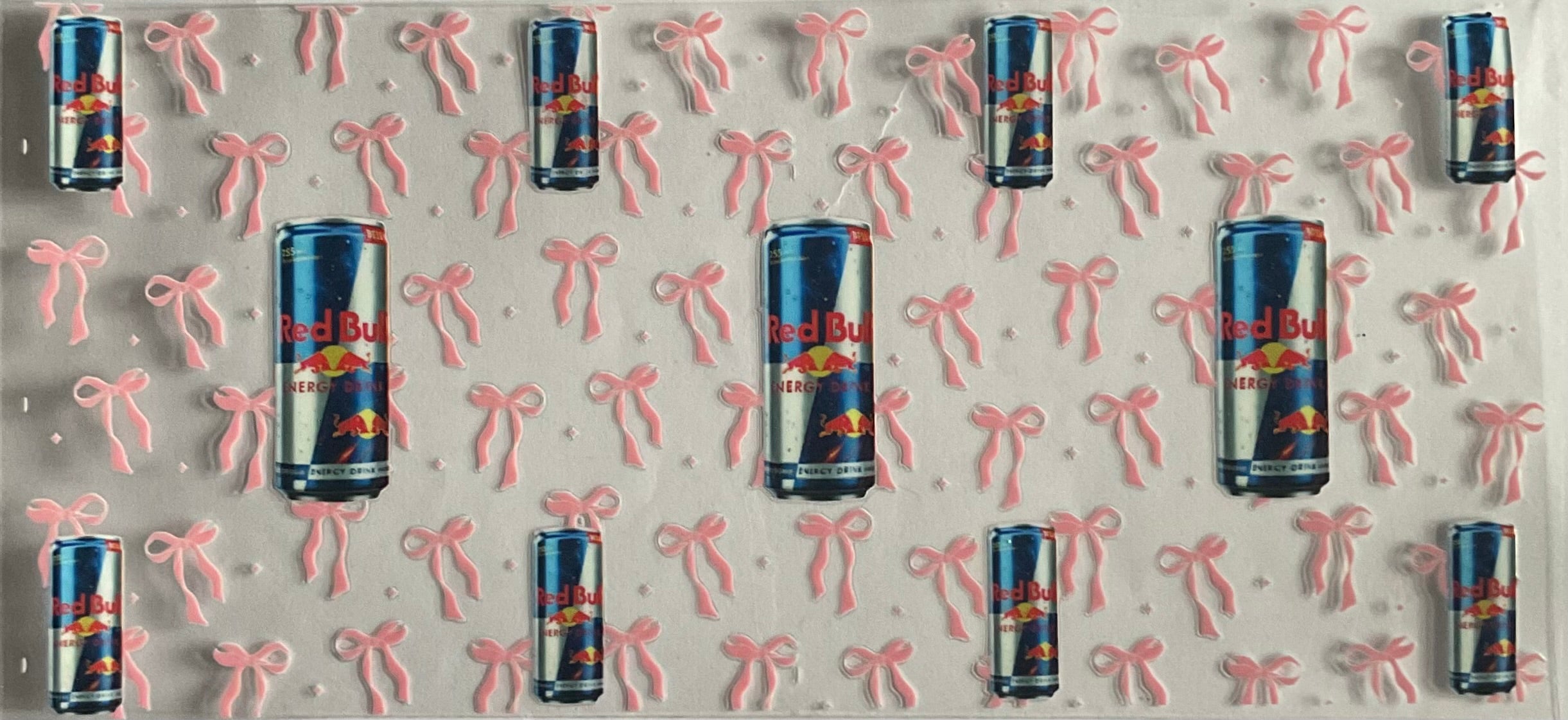 Red bull and light pink bows