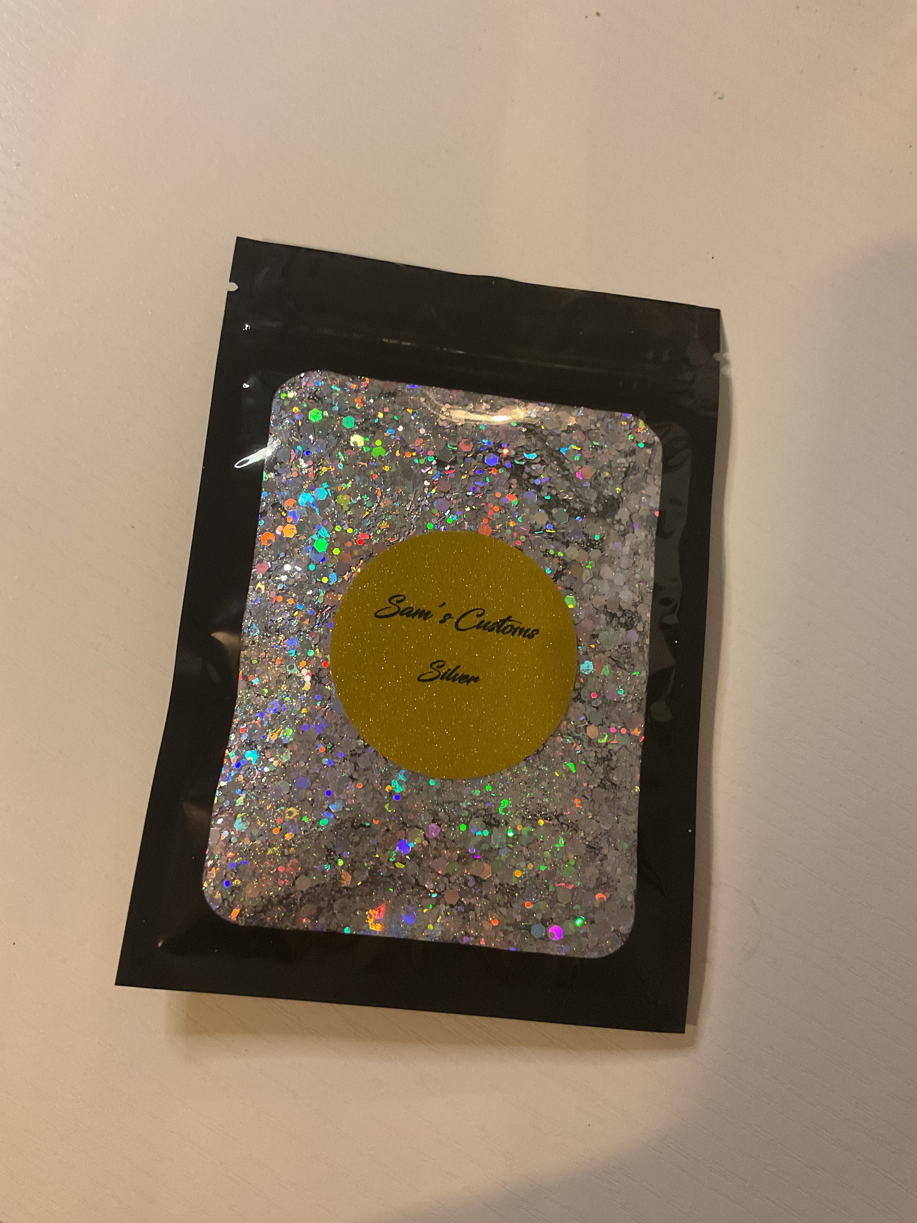 Silver holigraphic chunky glitter